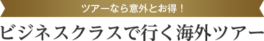 ツアーなら意外とお得！ビジネスクラスで行く海外ツアー
