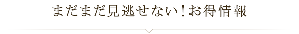 まだまだ見逃せない！お得情報