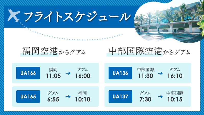 名古屋（中部）、福岡発フライトスケジュール