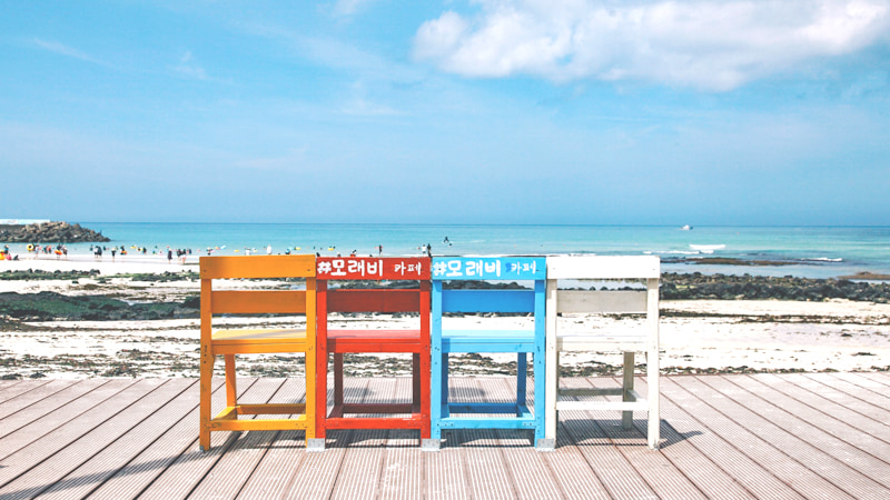 おしゃれなカフェも大注目の月汀里海水浴場（ウォルジョンリビーチ）