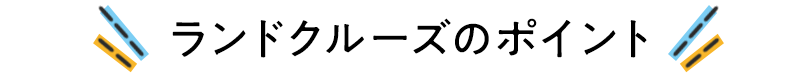 ランドクルーズのポイント