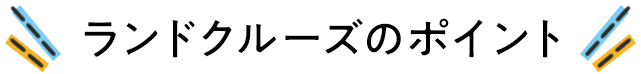 ランドクルーズのポイント