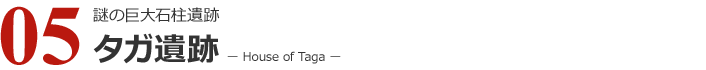 05 謎の巨大石柱遺跡　タガ遺跡  ー House of Tagaー