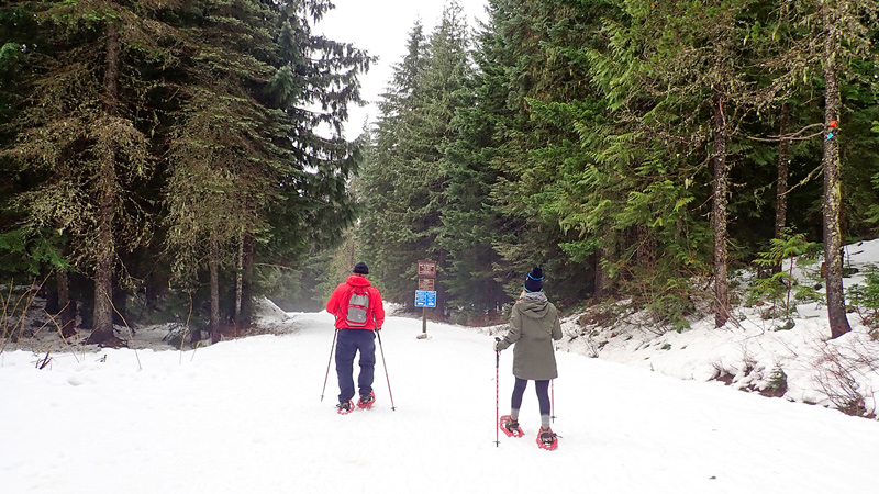 初めてのスノーシュー！心地よい涼しさで足取りも軽やか。