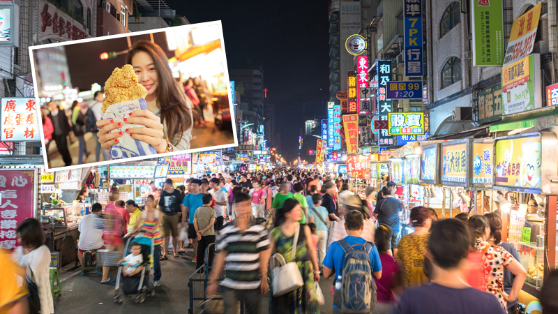 ジャンボサイズのフライドチキンは、士林夜市の名物